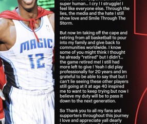 魔兽霍华德长文宣布退役 结束20年篮球职业生涯